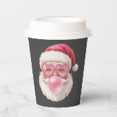 サンタがシャボン玉を吹く クリスマス 楽しい Xmas 紙コップ (正面)