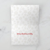 サンタがスリングのクリスマスにトナカイを引おもしろいっ張る シーズンカード (内部)