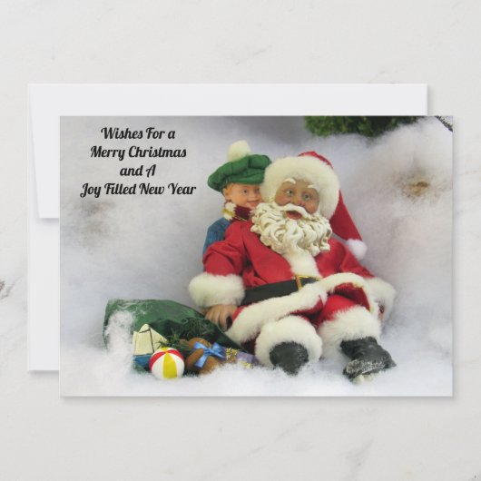 サンタがタンブルを取る – フラットクリスマスカード シーズンカード (正面)