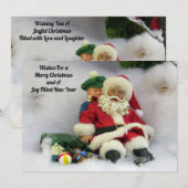 サンタがタンブルを取る – フラットクリスマスカード シーズンカード (正面/裏面)