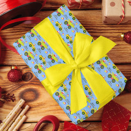 サンタがダンプトラックに乗ってブルドーザー・ブルー フリースブランケット