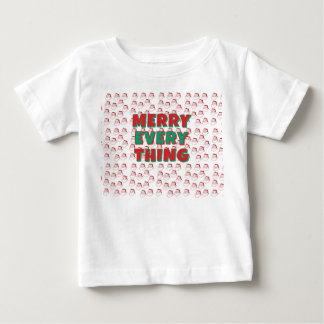 サンタがデザインされたクールな白のTシャツ ベビーTシャツ