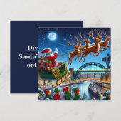 サンタがトゥーンの上を飛ぶ シーズンカード (正面/裏面)