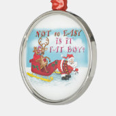 サンタがトナカイを！ メタルオーナメント (左)