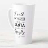 サンタがナフトをチェックするまで全てのおもしろいとゲームだ カフェラテマグ (左アングル)