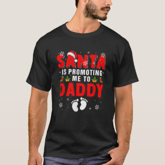 サンタがパパに昇進だなんてクリスマス妊娠 Tシャツ