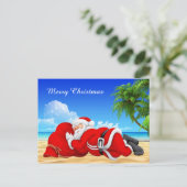 サンタがビーチで眠る シーズンポストカード (スタンド正面)