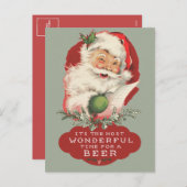 サンタがビールのクリスマスに最も素晴らしい時間 シーズンポストカード (正面/裏面)