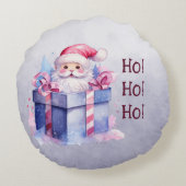 サンタがプレゼント箱に入れてる!ホー!ホー! ラウンドクッション (裏面)