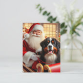 サンタがベルネーゼの山犬を運ぶ|過去記事 ポストカード (スタンド正面)