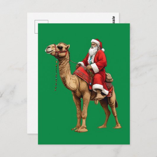 サンタがラクダに乗る ポストカード (正面/裏面)