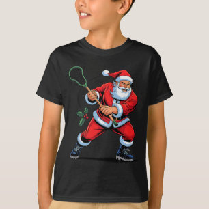 サンタがラクロスで遊ぶ おかしい ホリデー クリスマス Xmas Tシャツ