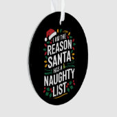 サンタがリストのクリスマスを持っていけないる理おもしろい由 オーナメント (正面)