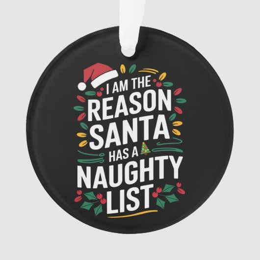 サンタがリストのクリスマスを持っていけないる理おもしろい由 オーナメント (正面)