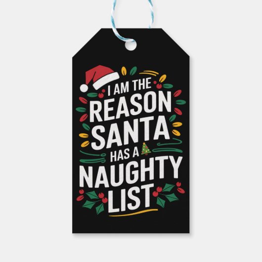 サンタがリストのクリスマスを持っていけないる理おもしろい由 ギフトタグ (裏面)