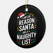 サンタがリストのクリスマスを持っていけないる理おもしろい由 セラミックオーナメント (左)