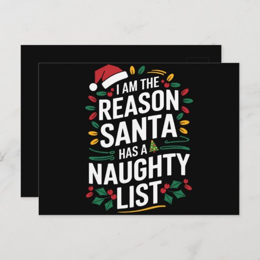 サンタがリストのクリスマスを持っていけないる理おもしろい由 ポストカード (正面/裏面)