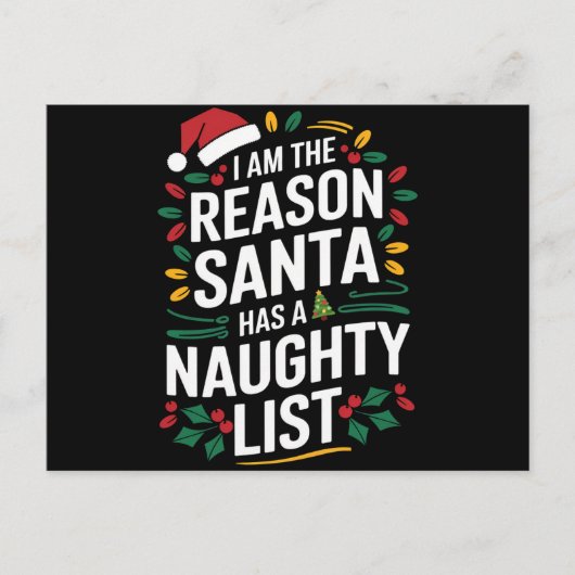 サンタがリストのクリスマスを持っていけないる理おもしろい由 ポストカード (正面)