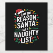 サンタがリストのクリスマスを持っていけないる理おもしろい由 ワインラベル (シングルラベル)