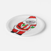 サンタがリストをチェック ペーパープレート (アングル)