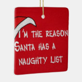 「サンタがリストを持つのは理由いけなだ」オーナメント セラミックオーナメント (右)