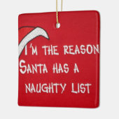 「サンタがリストを持つのは理由いけなだ」オーナメント セラミックオーナメント (左)