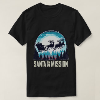 サンタがヴィンテージ・クリスマスに訪れる Tシャツ