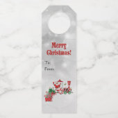 サンタが乗るクリスマス ペッパーミント キャンディー トレイン ボトルネックタグ (正面)