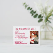 サンタが付いている朝食を食べて下さい 名刺 (スタンド正面)