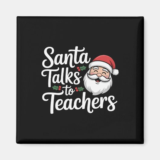 サンタが先生に語りかけるクリスマス マグネット (正面)