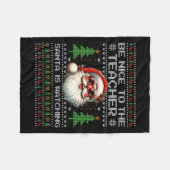サンタが先生を見て醜いクリスマス フリースブランケット (正面(横))