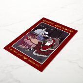 サンタが切符を切られる 箔シーズンカード (回転した状態)