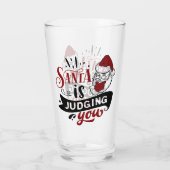 サンタが君を判断してる |おもしろいクリスマス タンブラーグラス (裏面)