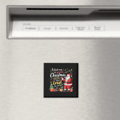 サンタが大声で歌う最高のクリスマスの喜び マグネット (インサイチュ (食洗機))