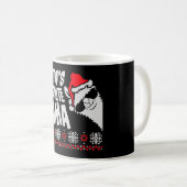 サンタが大好きなラマ クールサングラス 横顔 クリスマス コーヒーマグカップ (正面右)