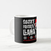 サンタが大好きなラマ クールサングラス 横顔 クリスマス コーヒーマグカップ (正面左)