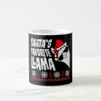 サンタが大好きなラマ クールサングラス 横顔 クリスマス コーヒーマグカップ