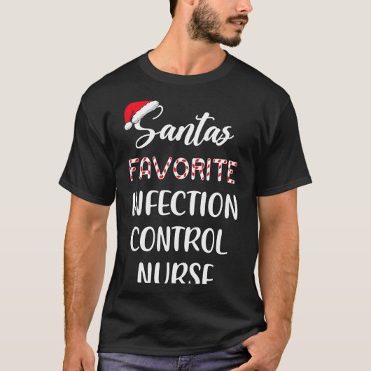 サンタが大好きな感染症対策看護師のクリスマス Tシャツ (正面)