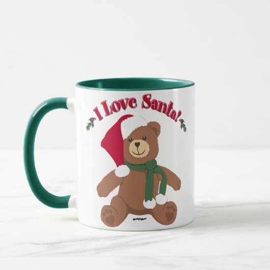 サンタが大好き!クリスマスのテディベア マグカップ (左)