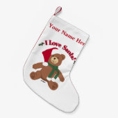 サンタが大好き！クリスマステディベア スモールクリスマスストッキング (正面 (吊り時))