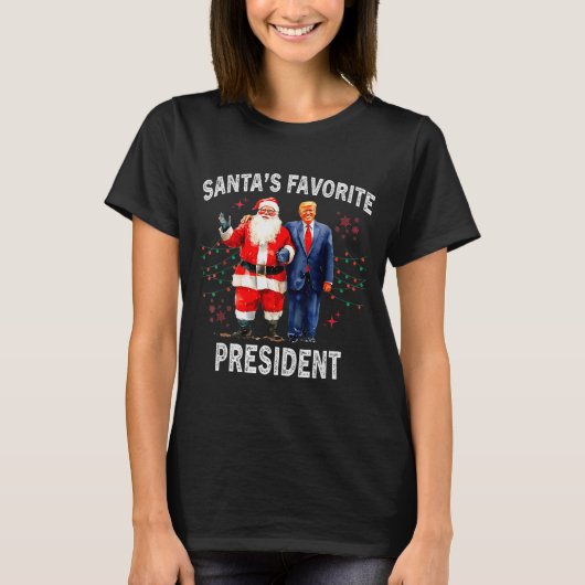 サンタが好きな大統領 おもしろトランプ Tシャツ (正面)