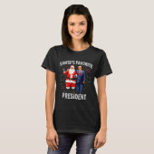 サンタが好きな大統領 おもしろトランプ Tシャツ (正面フル)