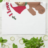 サンタが好き!クリスマステディベア キッチンタオル (折り畳み)