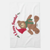 サンタが好き!クリスマステディベア キッチンタオル (縦)