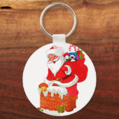 サンタが屋根の漫画 キーホルダー (正面)