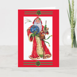 サンタが平和クリスマスホリデーカードを持ってくる シーズンカード