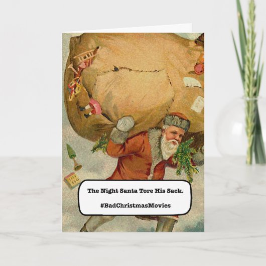 サンタが彼の袋のクリスマスカードを引き裂いた夜 シーズンカード (正面)