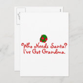 サンタが必要な人おばあちゃん得がいる シーズンポストカード (正面/裏面)