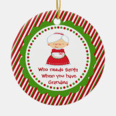 サンタが必要な人…おばあちゃんクリスマスオーナメント セラミックオーナメント (正面)