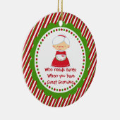 サンタが必要な人。おばあちゃん素晴らしのクリスマスオーナメント セラミックオーナメント (右)